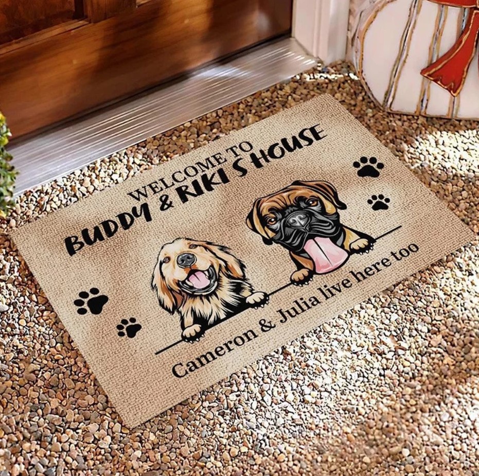 Welcome To Custom Name House Doormat Custom Pet Photo Doormat Personalized Doormat Housewarming Gift Pet Lover Gift New Home Closing Gift